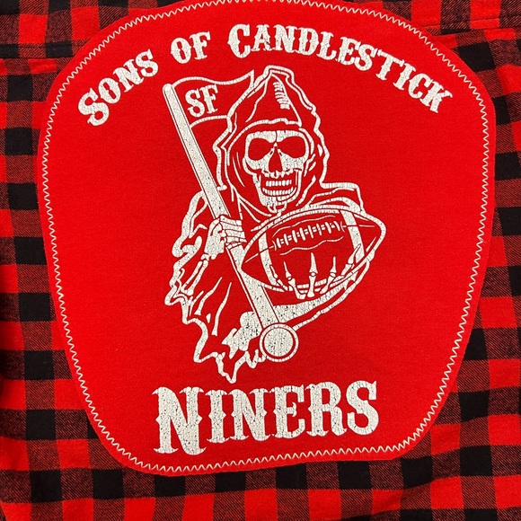 San Francisco 49ers One-of-a-Kind MadAndie Universal Thread Lumberjack Flannel - Picture 3 of 5